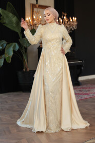 Modest Beige Prom Dress 51923BEJ - 2