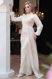Modest Beige Prom Dress 52585BEJ - 3
