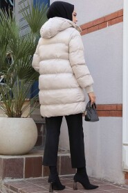 Modest Beige Puffer Coat 80191BEJ - 4