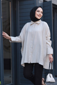 Modest Beige Shirt 10684BEJ 