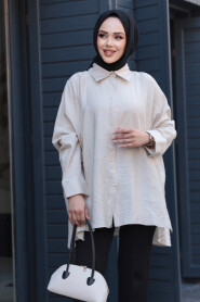 Modest Beige Shirt 10684BEJ - 2