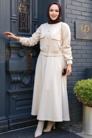 Modest Beige Skirt Dual Suit 12261BEJ - 4