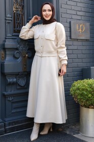 Modest Beige Skirt Dual Suit 12261BEJ - 2