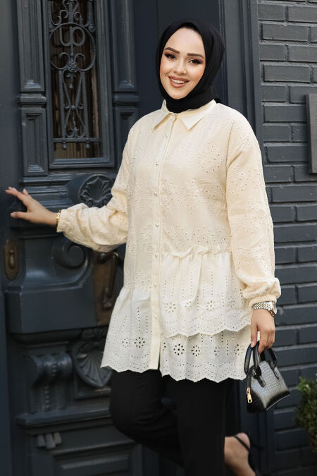 Modest Beige Top 13761BEJ - NEVA STYLE