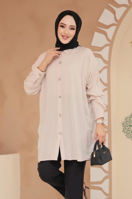 Modest Beige Top 20408BEJ - NEVA STYLE