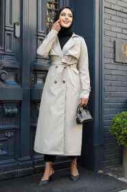 Modest Beige Trench Coat 6103BEJ - 2