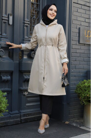 Modest Beige Trench Coat 69721BEJ - 2