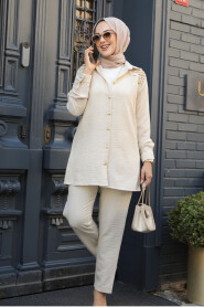 Modest Beige Triple Suit 104006BEJ - 2