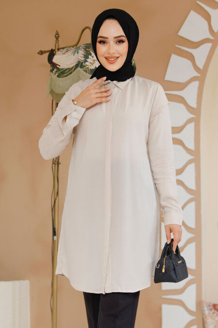 Modest Beige Tunic 11715BEJ - NEVA STYLE