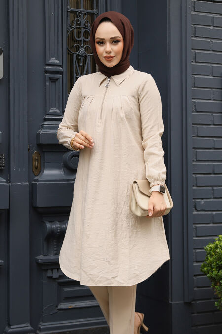 Modest Beige Tunic 1467BEJ - NEVA STYLE