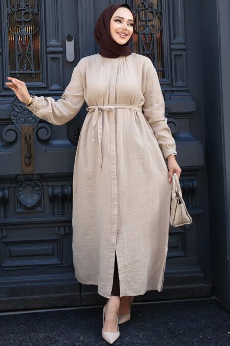 Modest Beige Tunic 19045BEJ - NEVA STYLE
