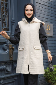 Modest Beige Vest 80264BEJ - 1