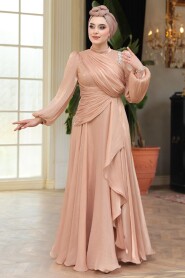 Modest Biscuit Bridal Dress 51641BS - 4