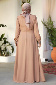 Modest Biscuit Bridesmaid Dress 25876BS - 3