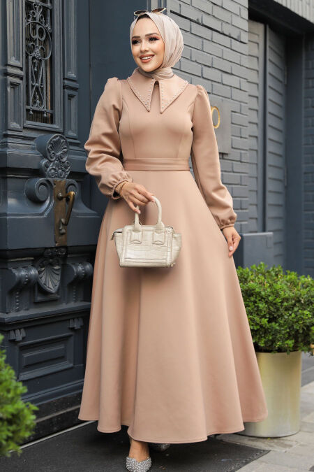 Modest Biscuit Dress 23123BS - NEVA STYLE