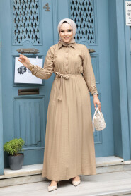 Modest Biscuit Eid Dress 7238BS - 2
