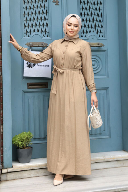 Modest Biscuit Eid Dress 7238BS - NEVA STYLE