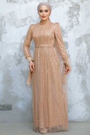 Modest Biscuit Evening Gown 47201BS - 3