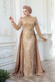 Modest Biscuit Evening Gown 51253BS - 3