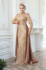 Modest Biscuit Evening Gown 51253BS - 4