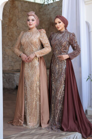 Modest Biscuit Evening Gown 51253BS - 6