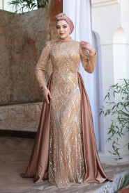 Modest Biscuit Evening Gown 51253BS - 1