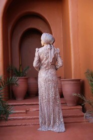 Modest Biscuit Evening Gown 51812BS - 5