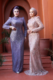 Modest Biscuit Evening Gown 51812BS - 7