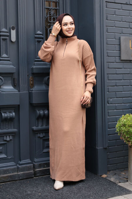 Modest Biscuit Knitwear Dress 60481BS - NEVA STYLE