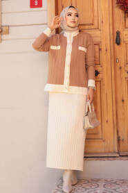 Modest Biscuit Knitwear Dual Skirt Suit 24196BS - 2