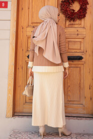 Modest Biscuit Knitwear Dual Skirt Suit 24196BS - 3