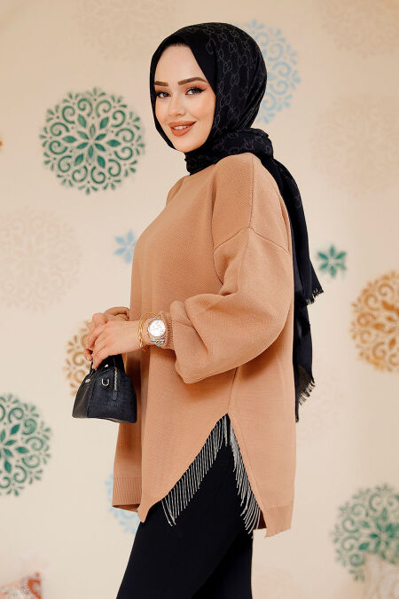 Modest Biscuit Knitwear Jumper Top 17202BS - NEVA STYLE