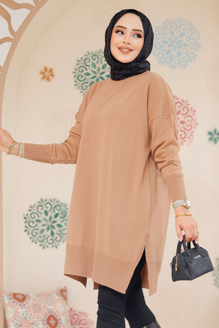 Modest Biscuit Knitwear Jumper Top 17203BS - NEVA STYLE