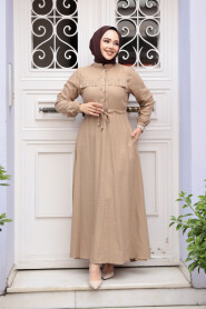 Modest Biscuit Long Dress 17131BS - 3