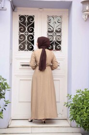 Modest Biscuit Long Dress 17131BS - 4
