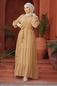 Modest Biscuit Long Dress 57351BS - 2