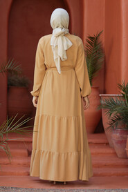 Modest Biscuit Long Dress 57351BS - 4