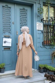 Modest Biscuit Maxi Dress 6621BS - 3