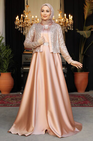 Modest Biscuit Plus Size Evening Gowns 25881BS - 2