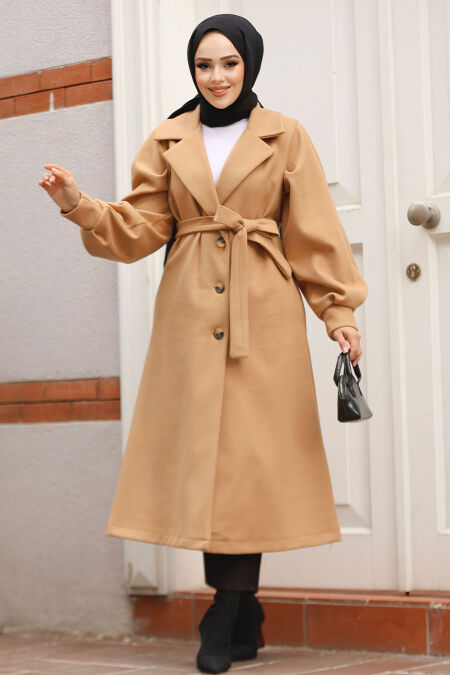 Modest Biscuit Stamp Coat 5946BS - NEVA STYLE