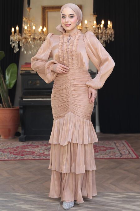 Modest Biscuit Wedding Dress 50271BS - NEVA STYLE