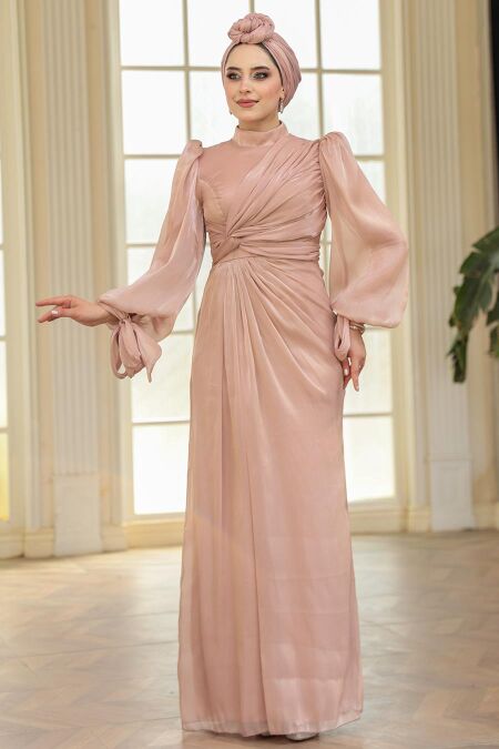 Modest Biscuit Wedding Dress 52285BS - NEVA STYLE