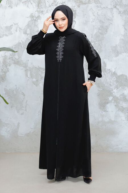 Modest Black Abaya 45274S - NEVA STYLE