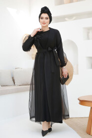 Modest Black Abaya 46651S - 3