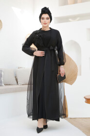 Modest Black Abaya 46651S - 4