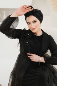 Modest Black Abaya 46651S - 2
