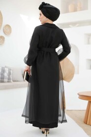 Modest Black Abaya 46651S - 5