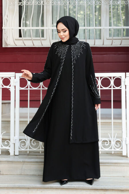 Modest Black Abaya Dress 29131S - NEVA STYLE