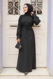 Modest Black Abaya Dress 330104S - 2