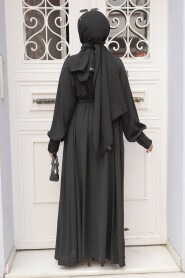 Modest Black Abaya Dress 330104S - 3